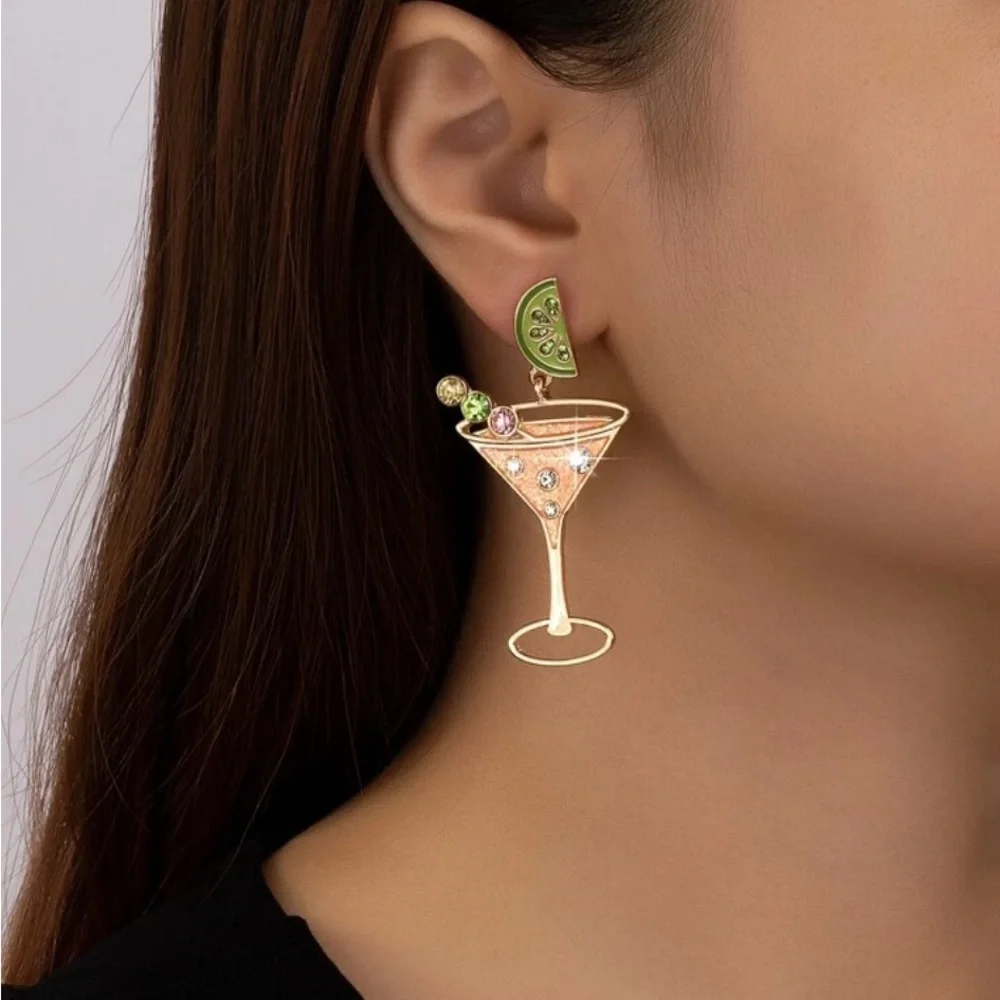 Big margarita earrings girls night party - Picture 1 of 5
